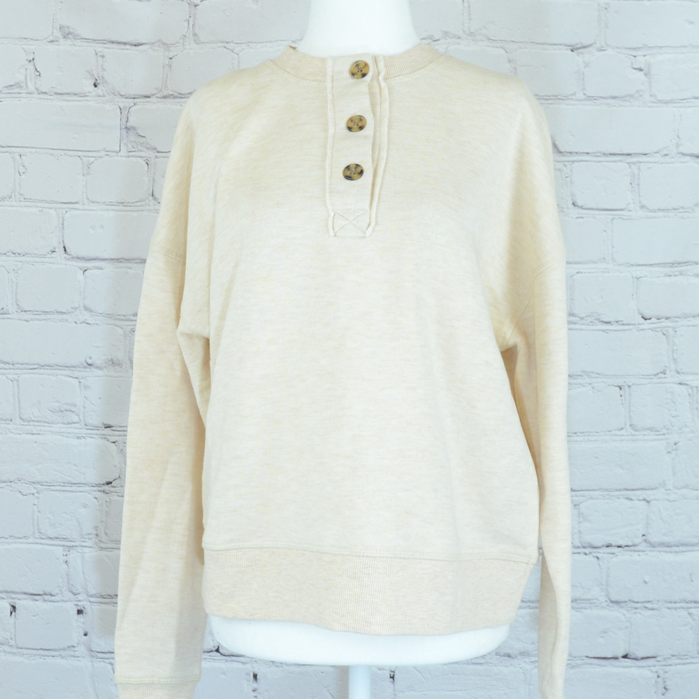 NWT PINK ROSE Button Sweatshirt